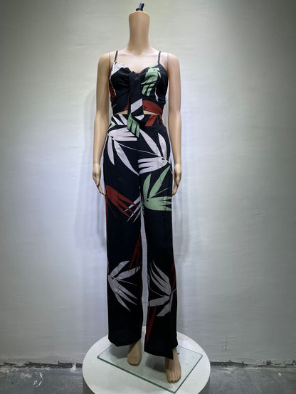 Conjunto de pantalones casuales estampados para mujer