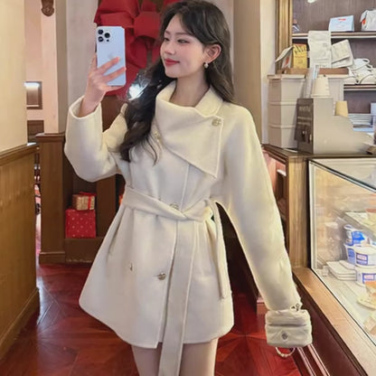 Premium Thick Wool New Waist-cropped Petite Coat