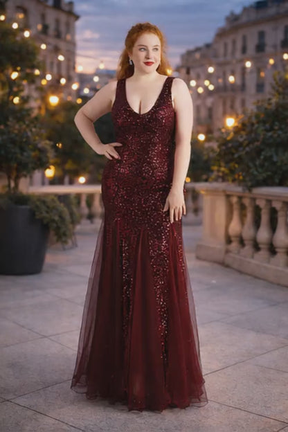 Plus Size Beauty Costume Banquet Evening Dress