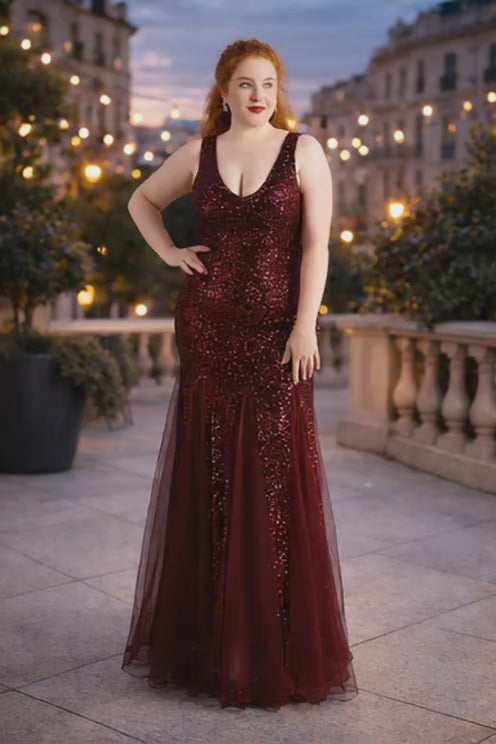 Plus Size Beauty Costume Banquet Evening Dress